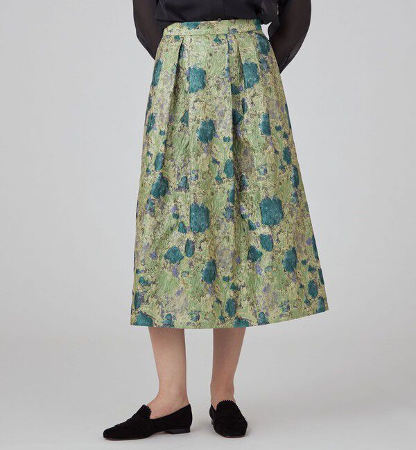 TOMORROWLAND collection「チンツフラワージャカード タックボリュームスカート」|フレア|