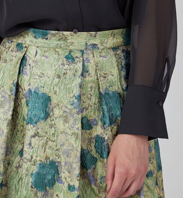 TOMORROWLAND collection「チンツフラワージャカード タックボリュームスカート」|フレア|