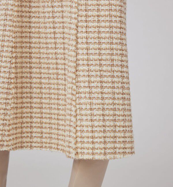 Ballsey「ニットコンビツイード フレンチスリーブワンピース」|ワンピース|