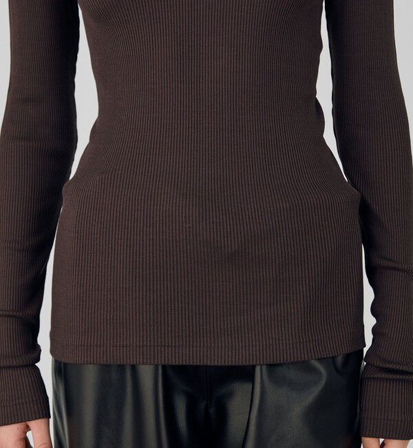 DES PRES「シルクコットンリブ Uネックプルオーバー」|Tシャツ・カットソー|