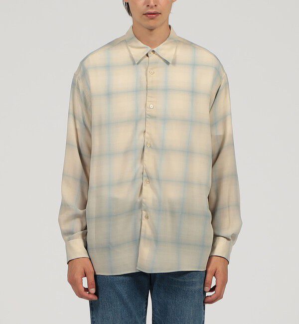 TOMORROWLAND MENS「ウールポリエステル シャーリングレギュラーカラーシャツ」|シャツ・ブラウス|