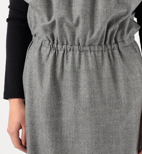 DES PRES「ウールサキソニーストレッチ ウエストギャザーワンピース」|ワンピース|