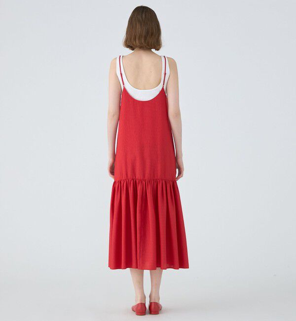 MACPHEE「【WEB限定】クレープサテン ティアードキャミソールワンピース」|ワンピース|