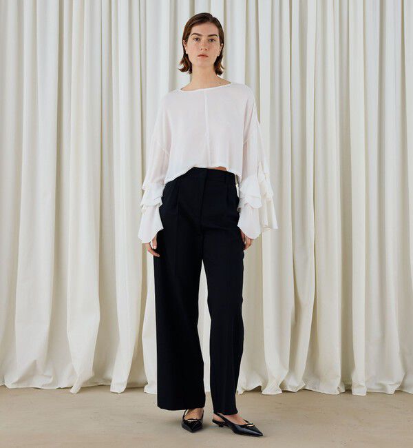 DES PRES「シルクジョーゼット フリルスリーブブラウス」|シャツ・ブラウス|