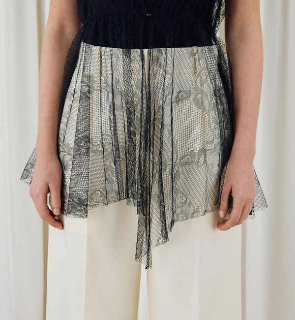 DES PRES「コードリーレース ペプラムノースリーブブラウス」|シャツ・ブラウス|