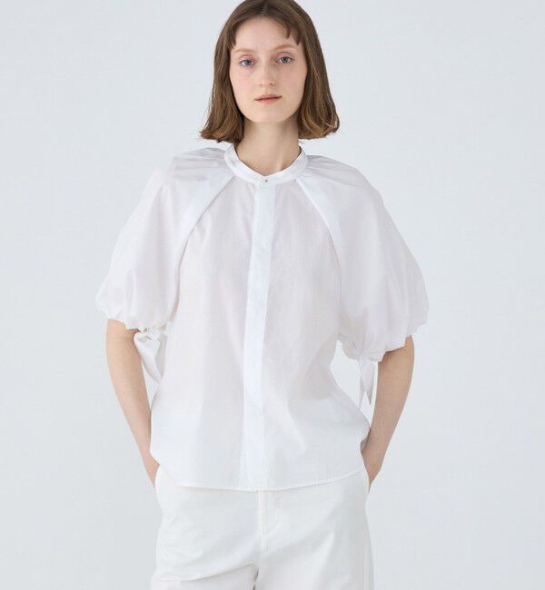 MACPHEE「コットンブロード ボリュームスリーブブラウス」|シャツ・ブラウス|