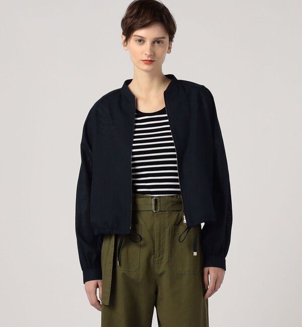 MACPHEE「コットンリネンパナマクロス ジップアップブルゾン」|ブルゾン・スタジャン|