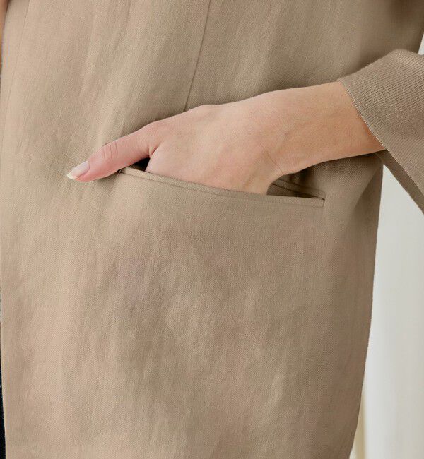 DES PRES「ファブリックコンビ Vカラージャケット」|ノーカラージャケット|