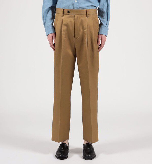 TOMORROWLAND MENS「コットンキュプラ ツイル 2タックワイドストレートパンツ」|スラックス|