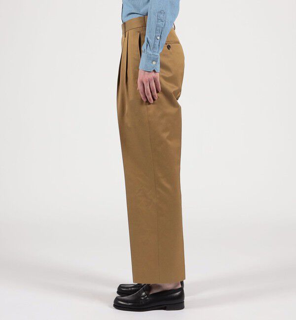 TOMORROWLAND MENS「コットンキュプラ ツイル 2タックワイドストレートパンツ」|スラックス|