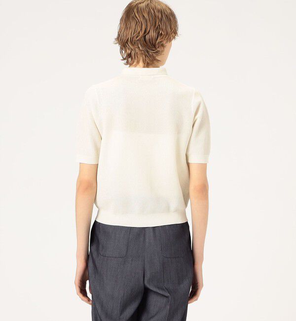 Ballsey「パールメッシュコンビ ポロカラープルオーバー」|ニット・セーター|