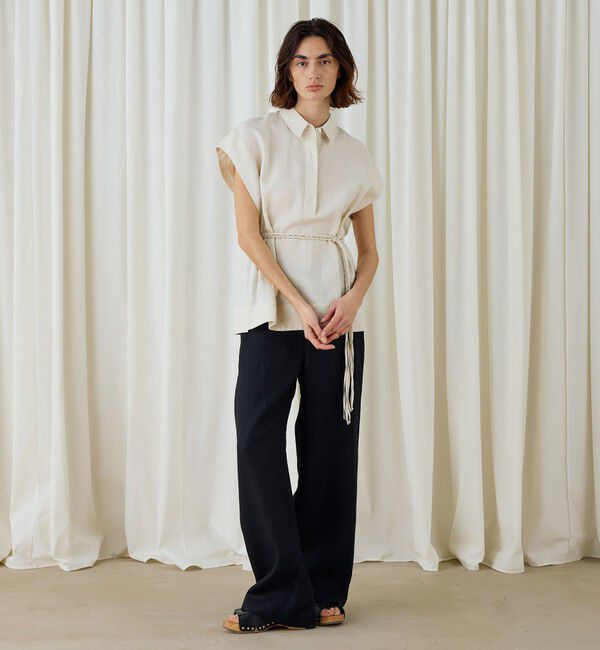 DES PRES「ツイルリネン　セミワイドイージーパンツ」|チノ|