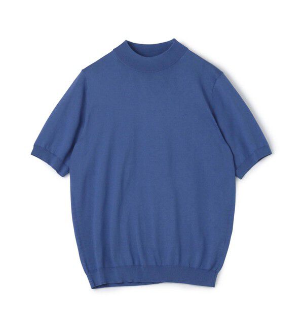 TOMORROWLAND MENS「TOMORROWLAND tricot シルクコットン モックネックプルオーバーニット SESIA」|ニット・セーター|67 ブルー