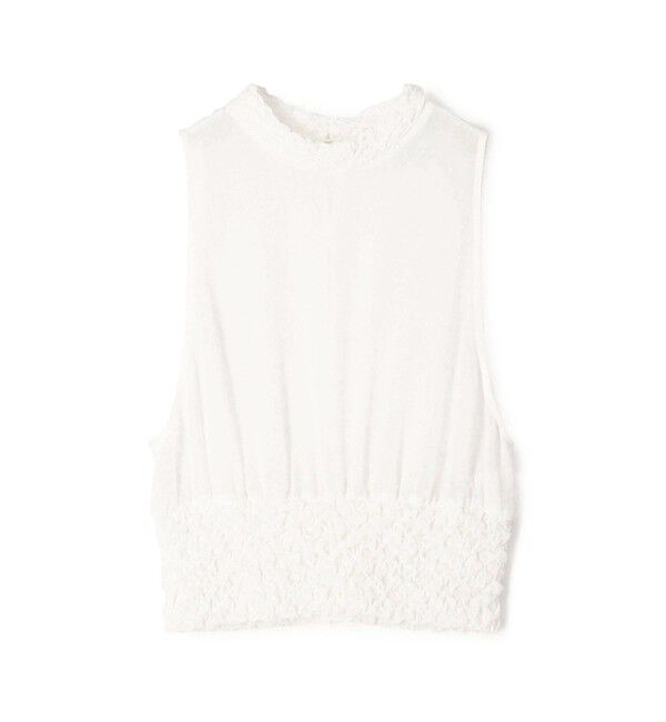 DES PRES「 シャーリングシルク タンクトップ」|シャツ・ブラウス|11 ホワイト