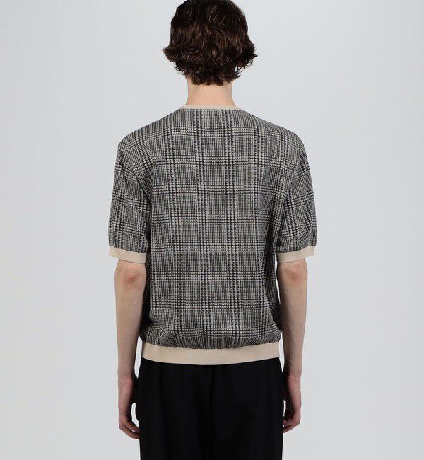 TOMORROWLAND MENS「TOMORROWLAND tricot チェック柄 コットンハーフスリーブ ニット」|ニット・セーター|