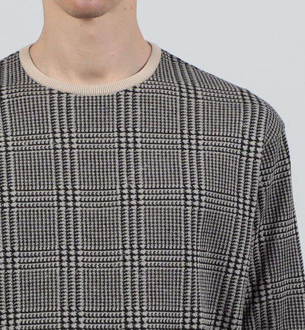 TOMORROWLAND MENS「TOMORROWLAND tricot チェック柄 コットンハーフスリーブ ニット」|ニット・セーター|