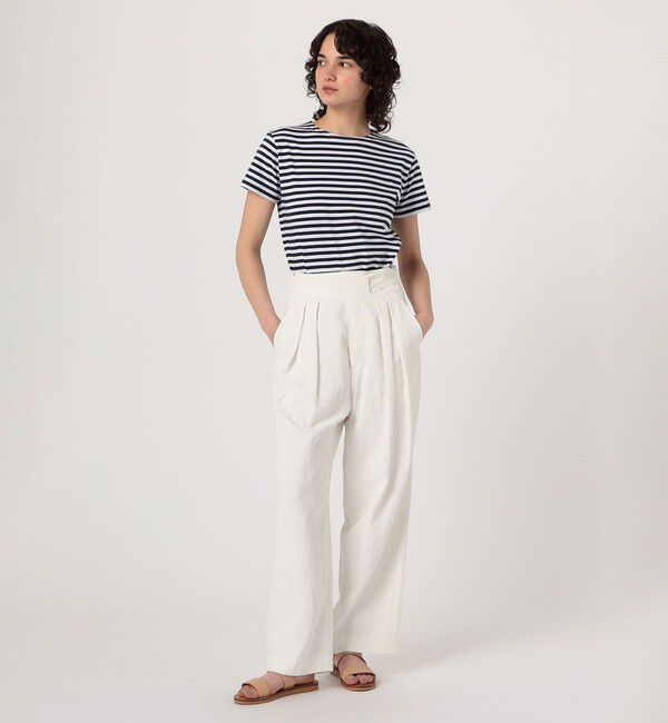 TOMORROWLAND GOODS「Leminor ハーフスリーブボーダーカットソー」|Tシャツ・カットソー|