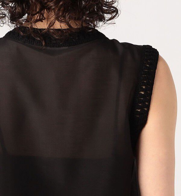 DES PRES「コットンシルクローン スリーブレスブラウス」|シャツ・ブラウス|