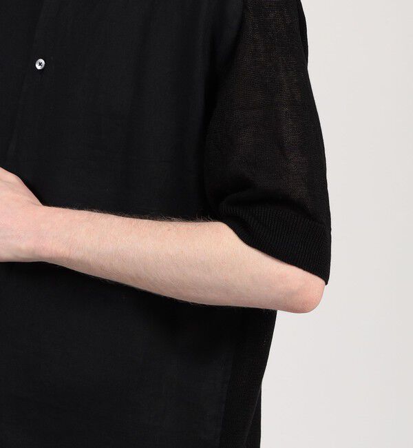 TOMORROWLAND MENS「リネンニットコンビ ハーフスリーブシャツ」|ニット・セーター|