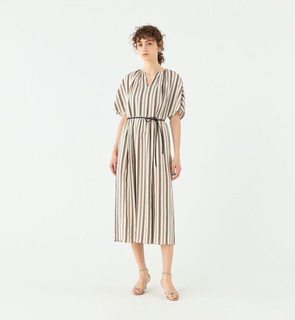 TOMORROWLAND collection「エフェクトストライプ フレアスリーブワンピース」|ワンピース|