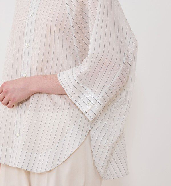 GALERIE VIE「コットンシルクオーガンジー ワイドバランスシャツ」|シャツ・ブラウス|