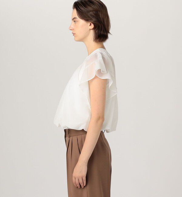 Ballsey「シアートリコット シャーリングネックブラウス」|シャツ・ブラウス|