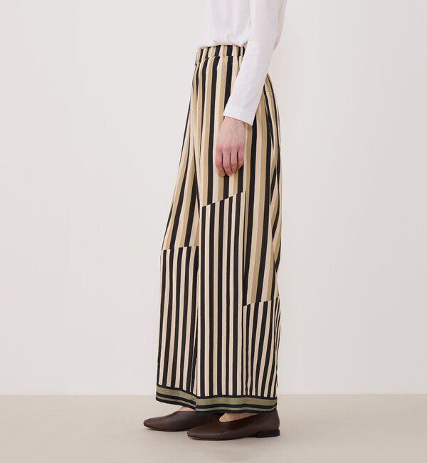 GALERIE VIE「シルクハブタエストライププリント ワイドイージーパンツ」|その他|