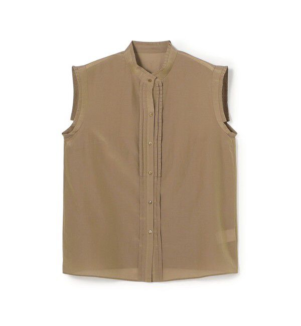 TOMORROWLAND collection「シャンブレータフタ ノースリーブブラウス」|シャツ・ブラウス|47 ブラウン