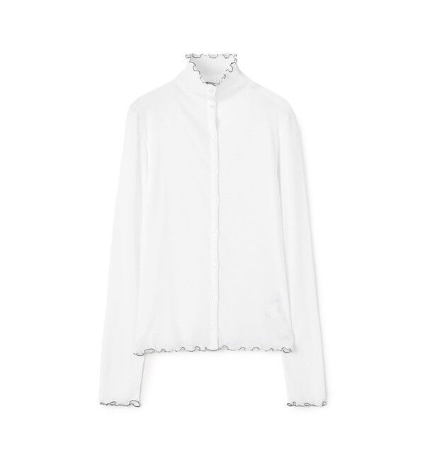 DES PRES「コットンジャージー ビルドネックカーディガン」|カーディガン|11 ホワイト