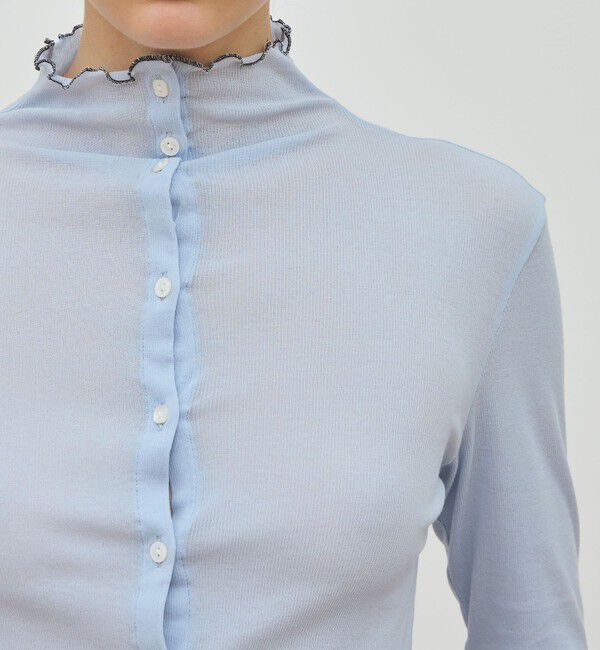 DES PRES「コットンジャージー ビルドネックカーディガン」|カーディガン|