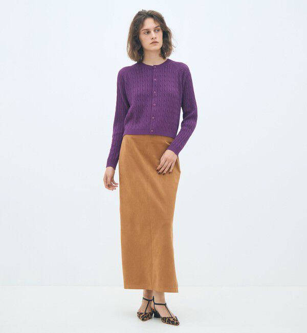 MACPHEE「ギザケーブル クルーネックカーディガン」|カーディガン|