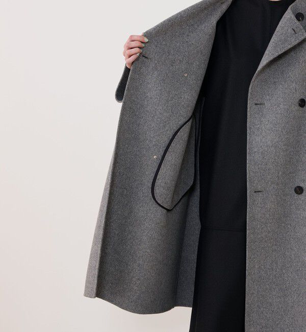 GALERIE VIE「ダブルフェイス カラーレストレンチコート」|ノーカラーコート|