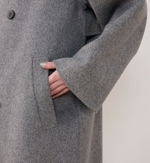 GALERIE VIE「ダブルフェイス カラーレストレンチコート」|ノーカラーコート|