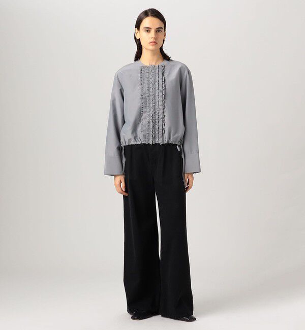 DES PRES「コットンシルクポプリン フリルブルゾン」|ブルゾン・スタジャン|