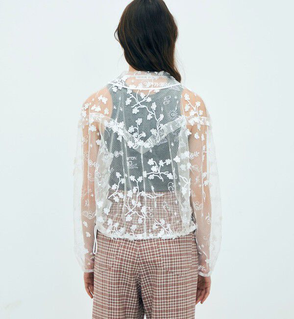 Edition「edition pourell トリコット エンブロイダリーブラウス」|シャツ・ブラウス|