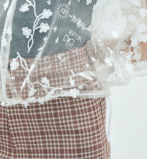 Edition「edition pourell トリコット エンブロイダリーブラウス」|シャツ・ブラウス|