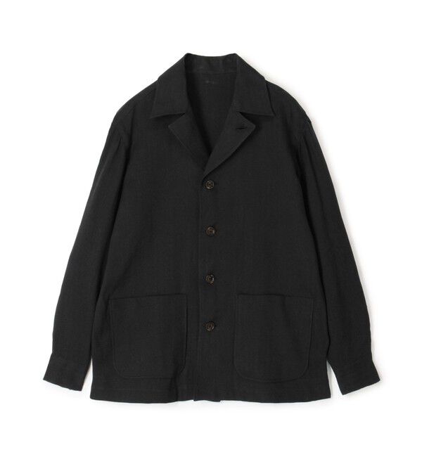 TOMORROWLAND MENS「リネンコットンヘリンボーン ハンドカバーシャツブルゾン」|ブルゾン・スタジャン|18 ブラック