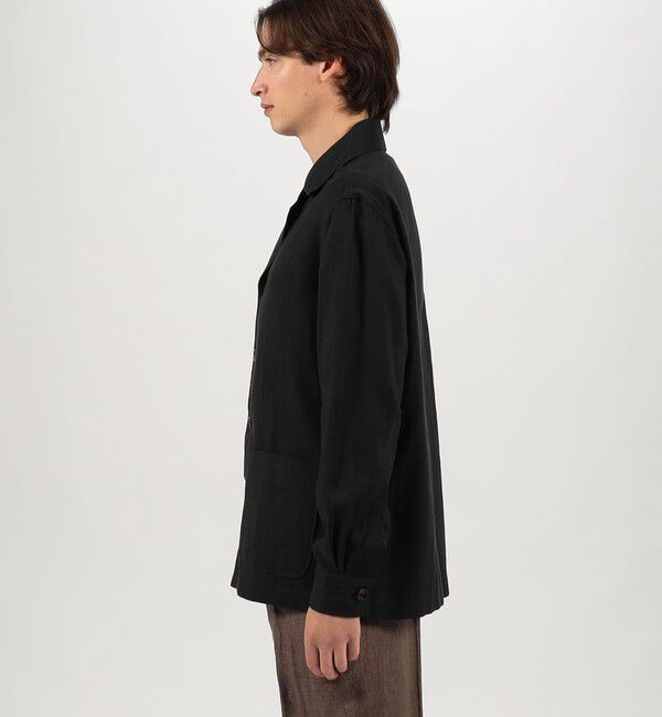 TOMORROWLAND MENS「リネンコットンヘリンボーン ハンドカバーシャツブルゾン」|ブルゾン・スタジャン|