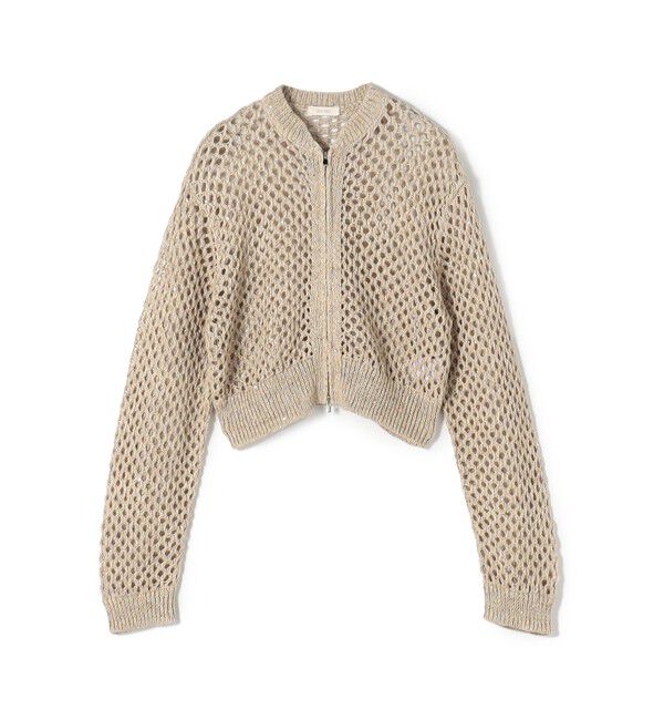 DES PRES「リネンポリエステルコットンリリヤーン クロップドブルゾン」|カーディガン|43 ベージュ