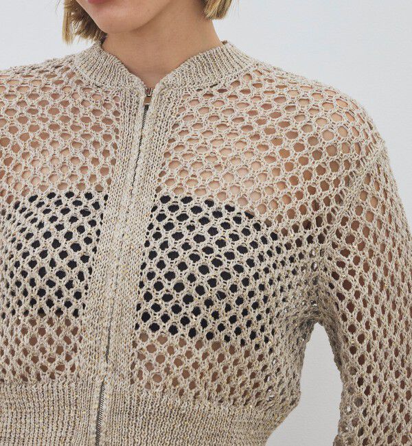 DES PRES「リネンポリエステルコットンリリヤーン クロップドブルゾン」|カーディガン|