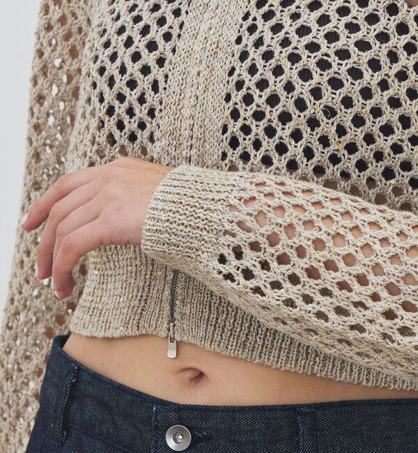 DES PRES「リネンポリエステルコットンリリヤーン クロップドブルゾン」|カーディガン|