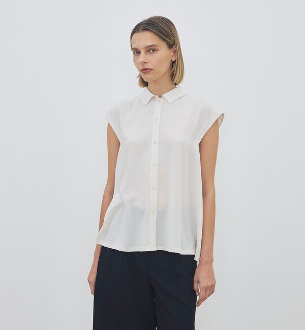 DES PRES「【WEB先行予約】ジャージーライクジョーゼット フレアブラウス」|シャツ・ブラウス|