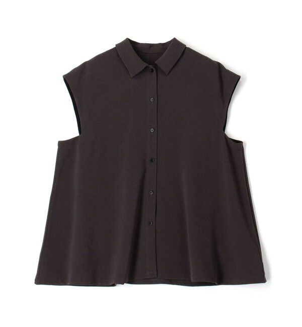 DES PRES「【WEB先行予約】ジャージーライクジョーゼット フレアブラウス」|シャツ・ブラウス|17 チャコールグレー