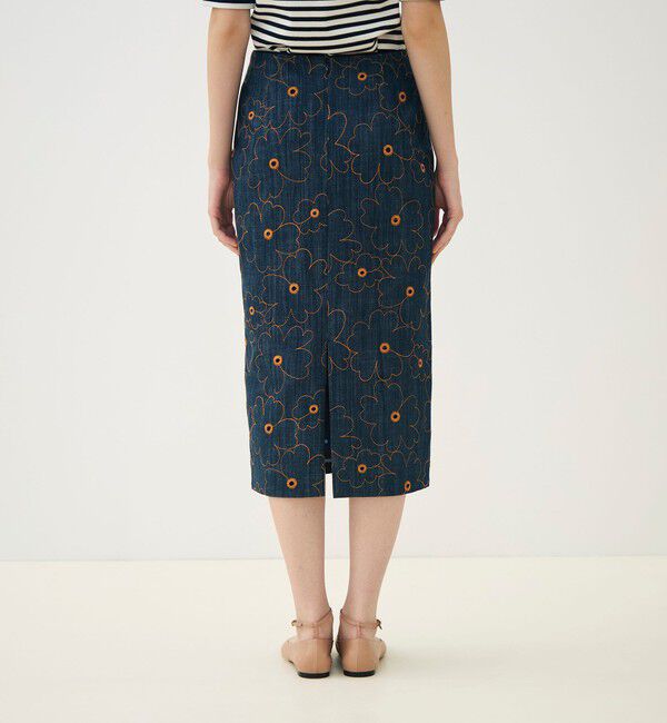 TOMORROWLAND collection「デニムフラワーリング タイトストレートスカート」|タイト|