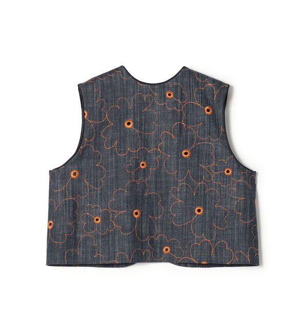 TOMORROWLAND collection「デニムフラワーリング フロンタブルジレ」|ベスト・ジレ|67 ネイビー