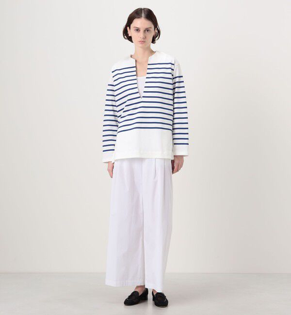 MACPHEE「パネルボーダー キーネックプルオーバー」|Tシャツ・カットソー|