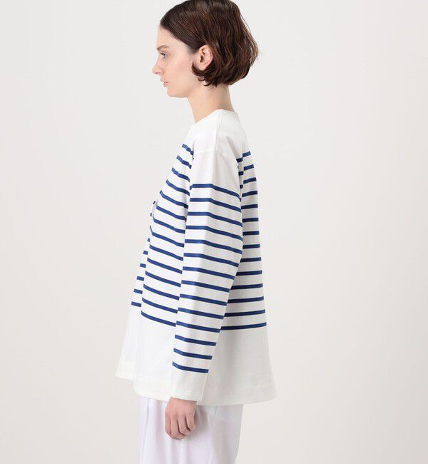 MACPHEE「パネルボーダー キーネックプルオーバー」|Tシャツ・カットソー|