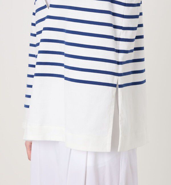 MACPHEE「パネルボーダー キーネックプルオーバー」|Tシャツ・カットソー|