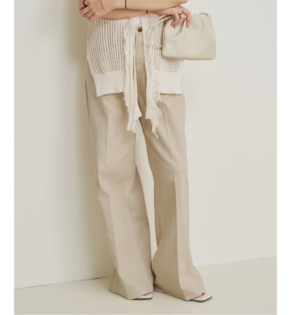 Plage「Healthy denim / ヘルシーデニム 別注 WIDE デニムパンツ(ベージュ)」|デニム|