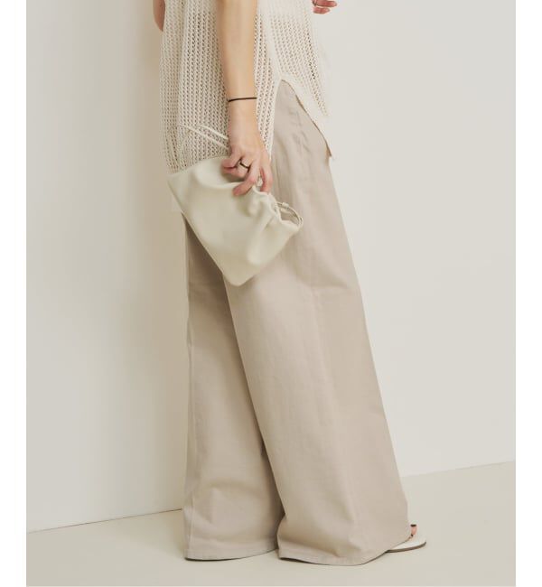 Plage「Healthy denim / ヘルシーデニム 別注 WIDE デニムパンツ(ベージュ)」|デニム|